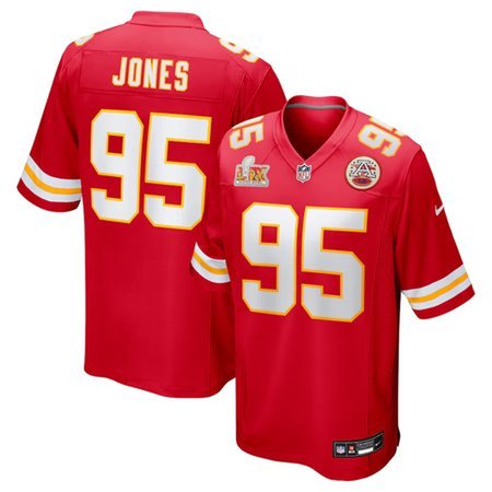 Men's Kansas City Chiefs Chris Jones Nike Red Super Bowl LIX Game Jersey